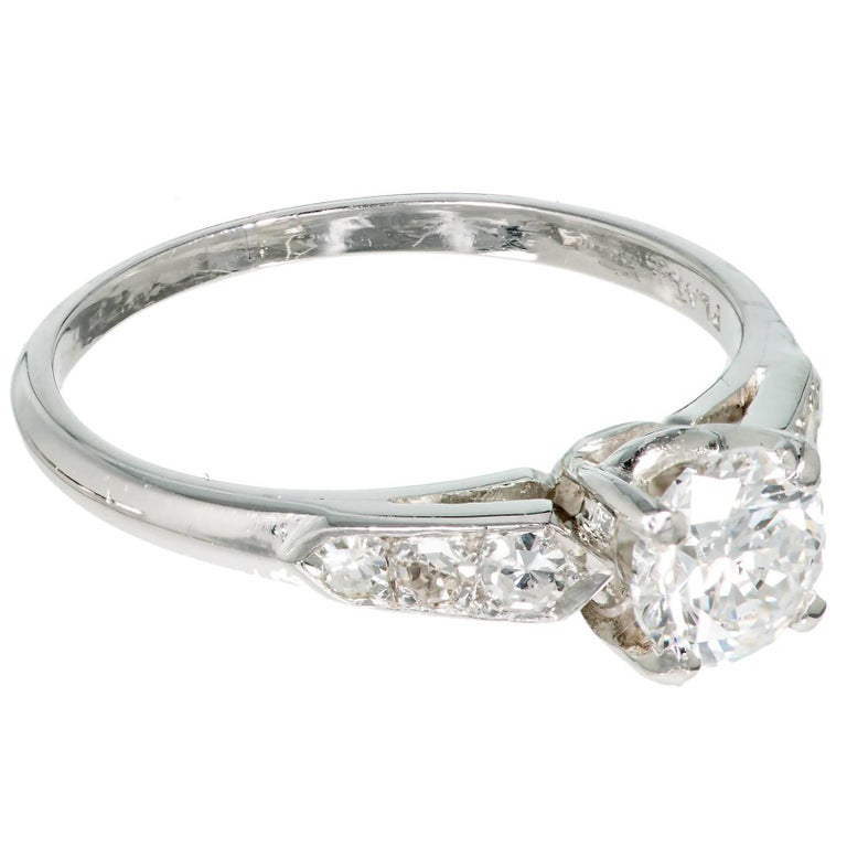 .65 Carat Diamond Art Deco Platinum Engagement Ring at 1stdibs
