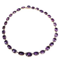 Georgian Amethyst Gold Riviere Necklace For Sale at 1stDibs