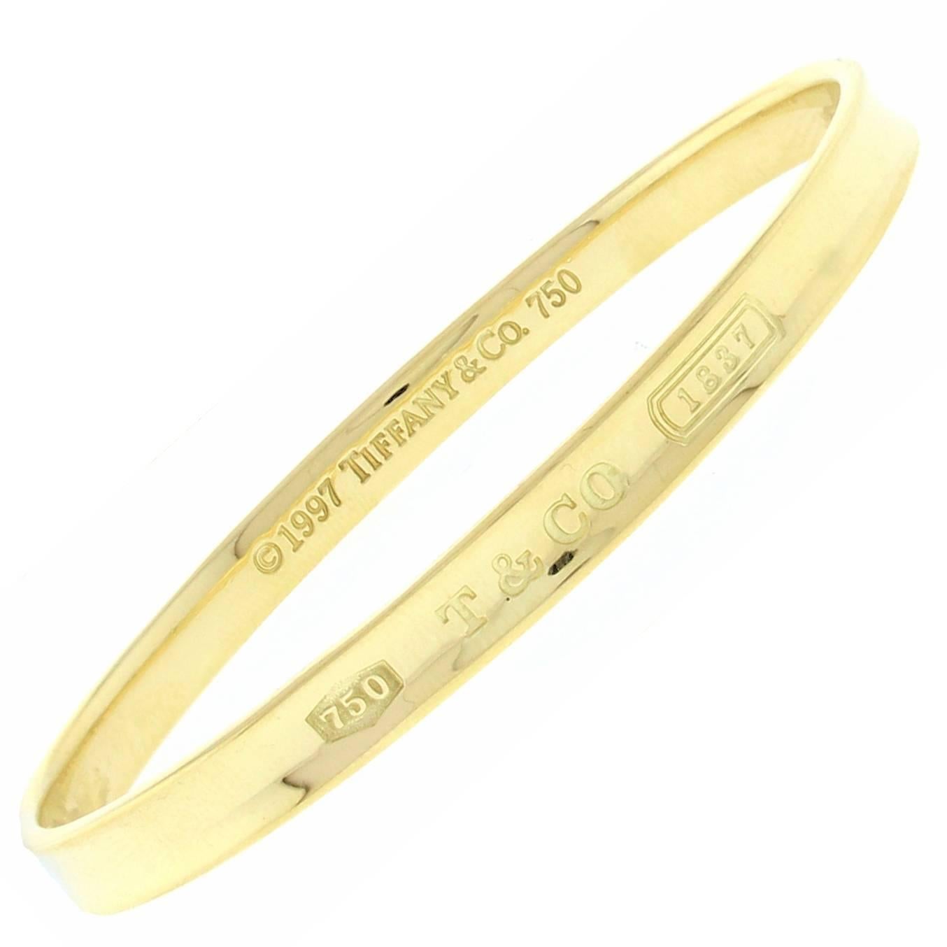 Tiffany & Co. 1837 Gold Bangle Bracelet 