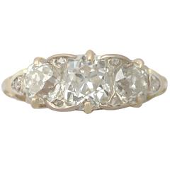 2.62 Ct Diamond and 18 k Yellow Gold Dress Ring - Antique Victorian