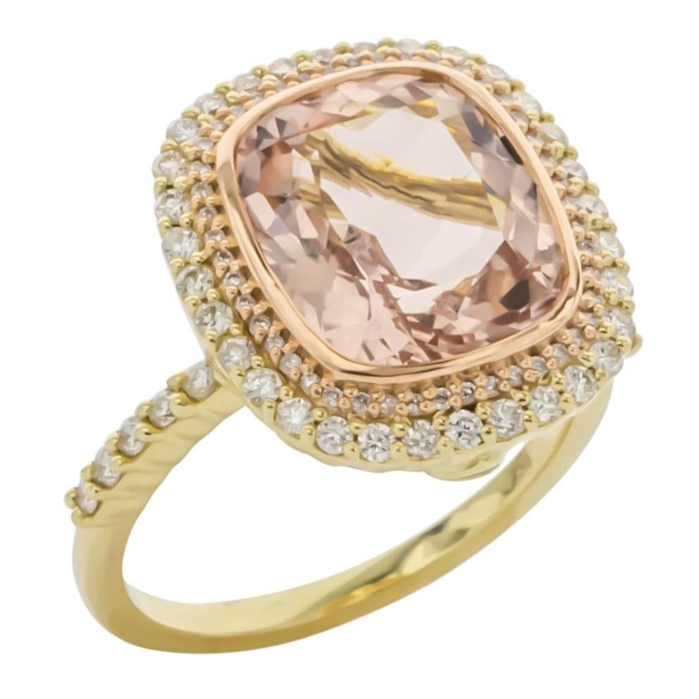 Sloane Street 4.53 Carat Morganite Diamond Ring For Sale