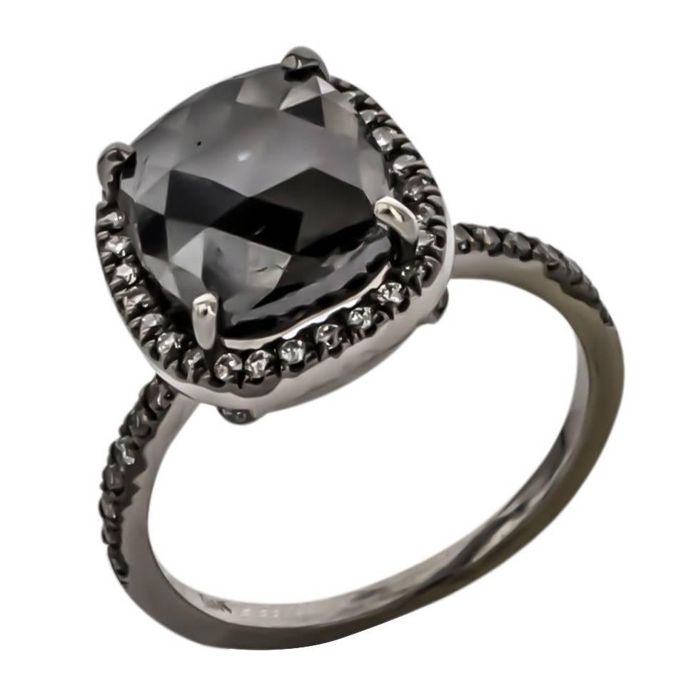 Sethi Couture 4.46 Carat  Black Diamond Ring