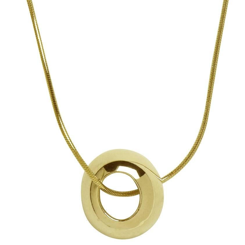 Georg Jensen Yellow Gold Pendant Necklace