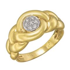 Van Cleef & Arpels Braided Yellow Gold and Diamond Dress Ring
