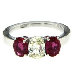 1.98 Carat AGL Certified Ruby Diamond Gold Ring 10