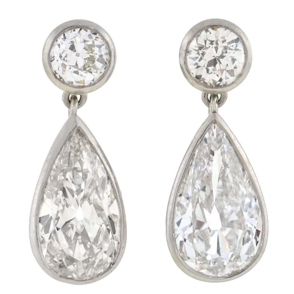 Pear diamond earrings Clearance
