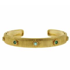 Buccellati Gold Emerald Cuff Bracelet