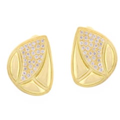 Burle-Marx Diamond Gold Free Form Earrings