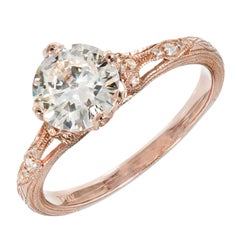 Peter Suchy Transitional Cut Diamond Rose Gold Engagement Ring