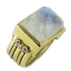 Vintage Faceted Custom Made Moonstone Ring