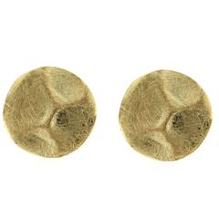 Jona Brushed Yellow Gold Stud Earrings 4