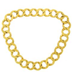 1970s CARTIER Gold Interchangeable Curb Link Chain Necklace Bracelet Pair