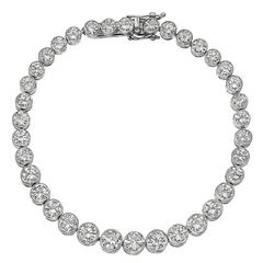 Bezel-Set Round Brilliant Diamond Line Bracelet
