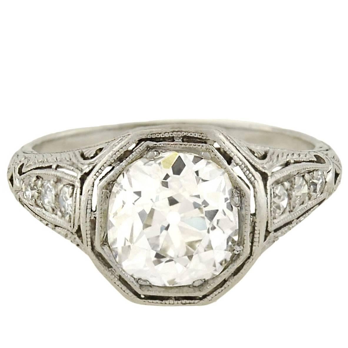 Art Deco 2.40 Carat Diamond Engagement Ring
