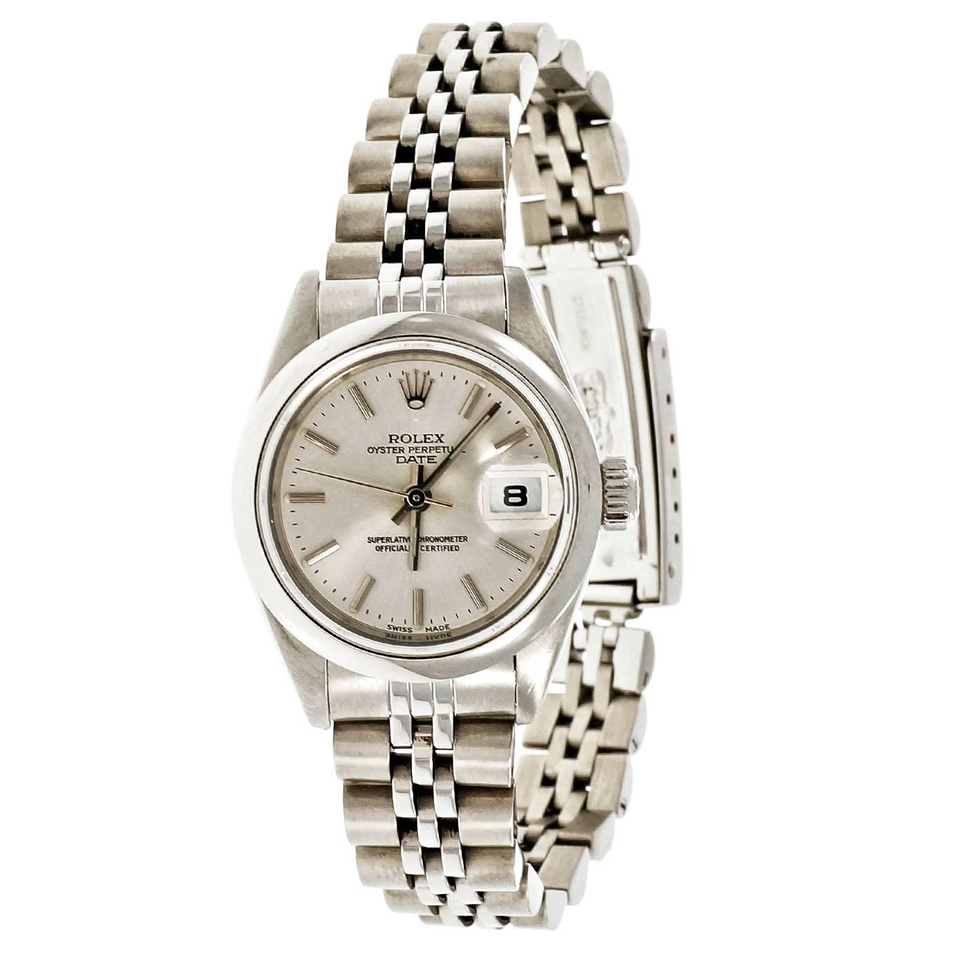Rolex Ladies' Steel Oyster Perpetual Date Wristwatch