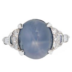 Lambert Brothers 9.80 Carat Star Sapphire Diamond Platinum Ring 4