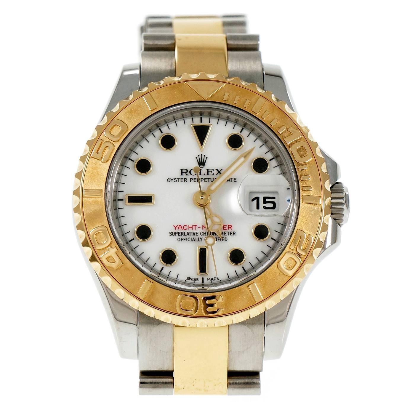 Rolex Ladies Gold Steel Yacht-Master Wristwatch Ref 169263 