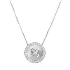 Van Cleef & Arpels Diamond Gold Button Pendant Necklace