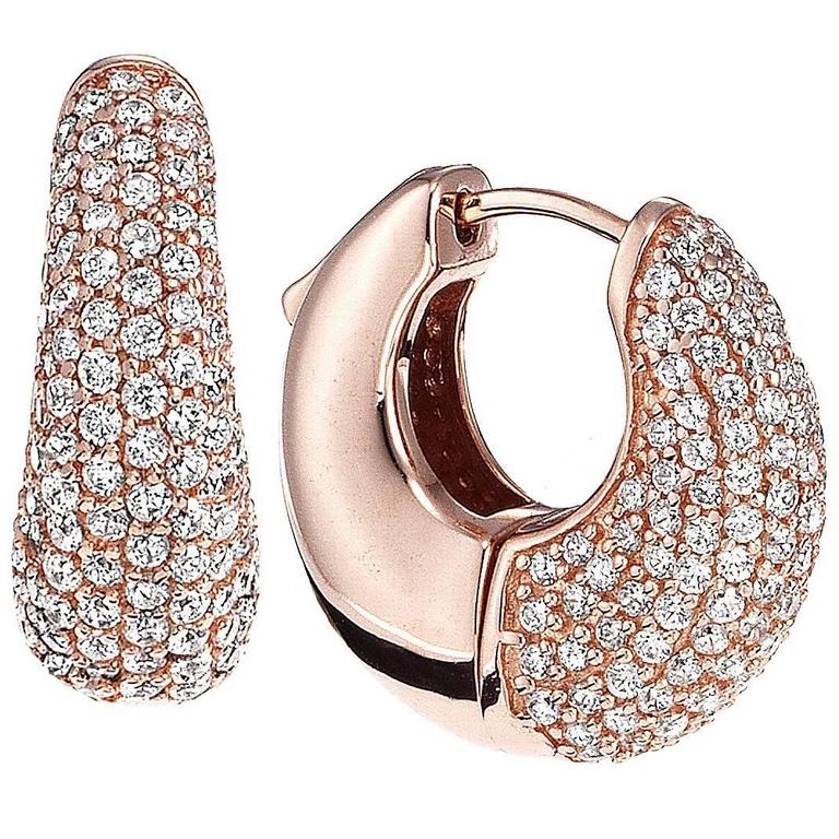 Hand Made Micro Pave Diamond Earrings For At 1stdibs Hand Made Micro Pave Diamond Earrings For