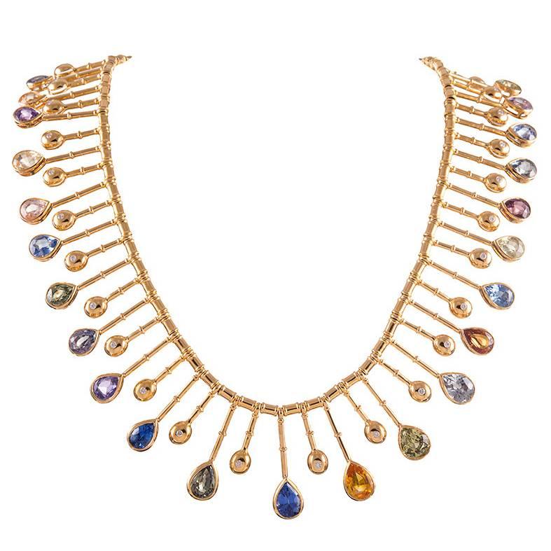 58.59 “No Heat” Sapphire and Diamond Collar