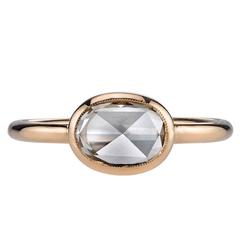 1.36 Carat Rose Cut Diamond Engagement Ring 7