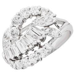 2 Carat Total Weight Cocktail Diamond Platinum Ring 6