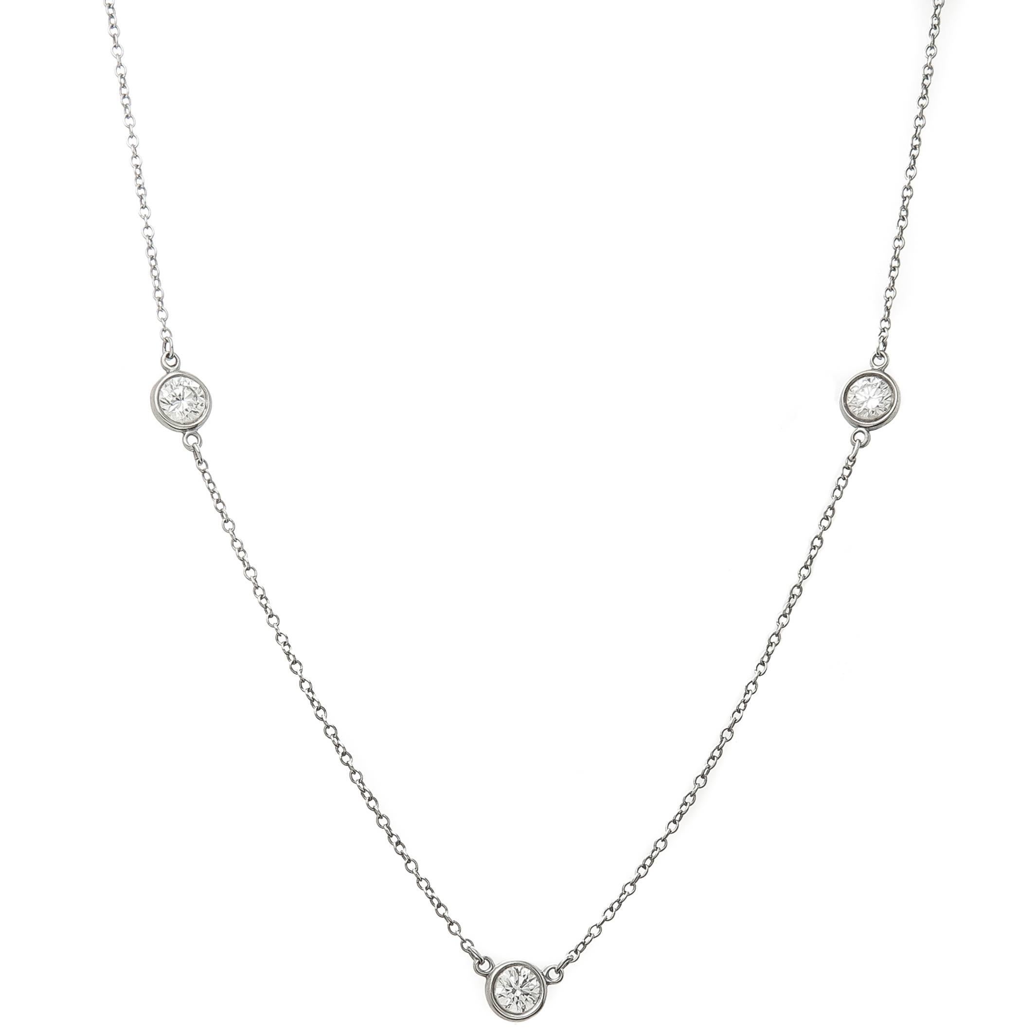 Tiffany Peretti Platinum Diamonds by the Yard necklace