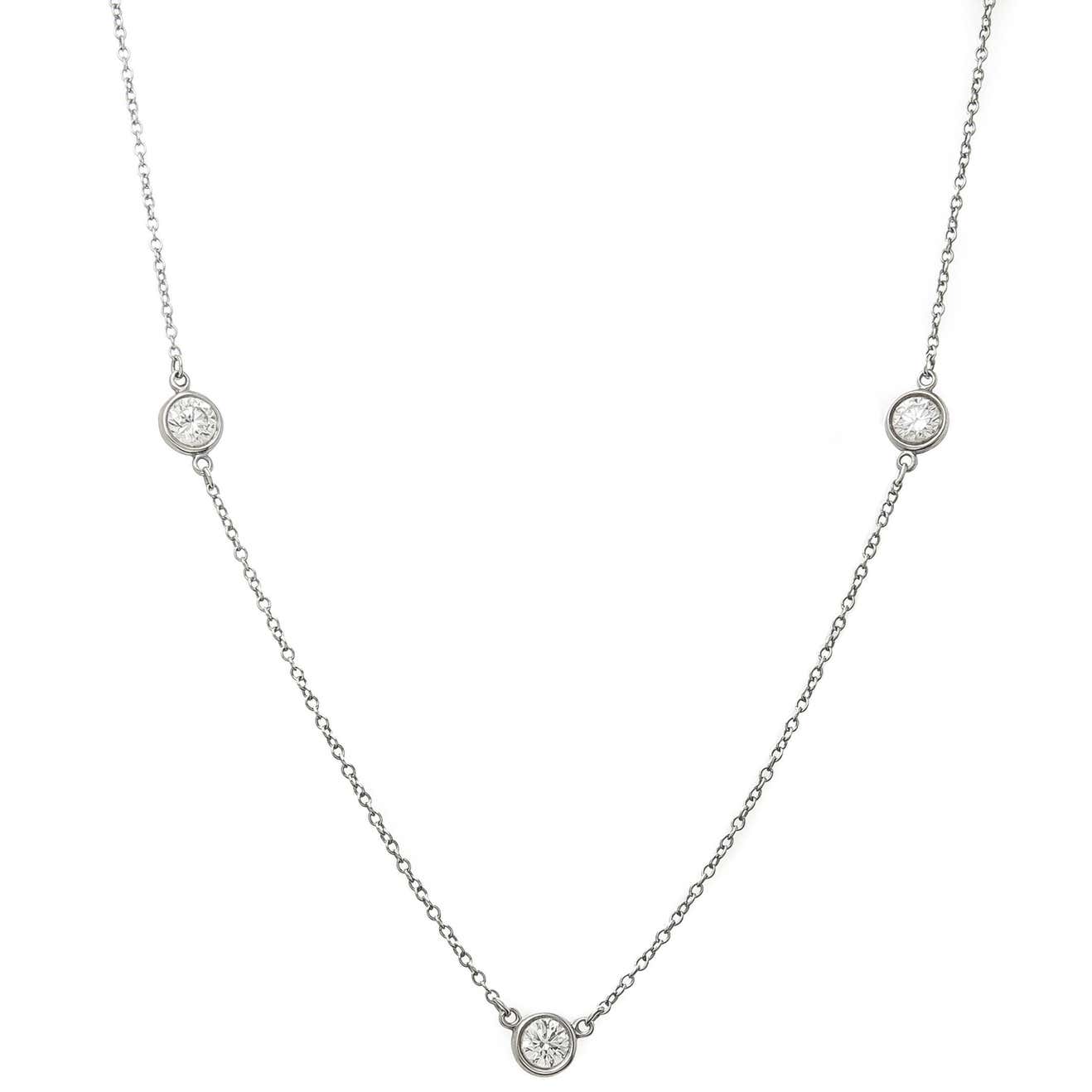 Tiffany Peretti Platinum Diamonds by the Yard necklace at 1stDibs
