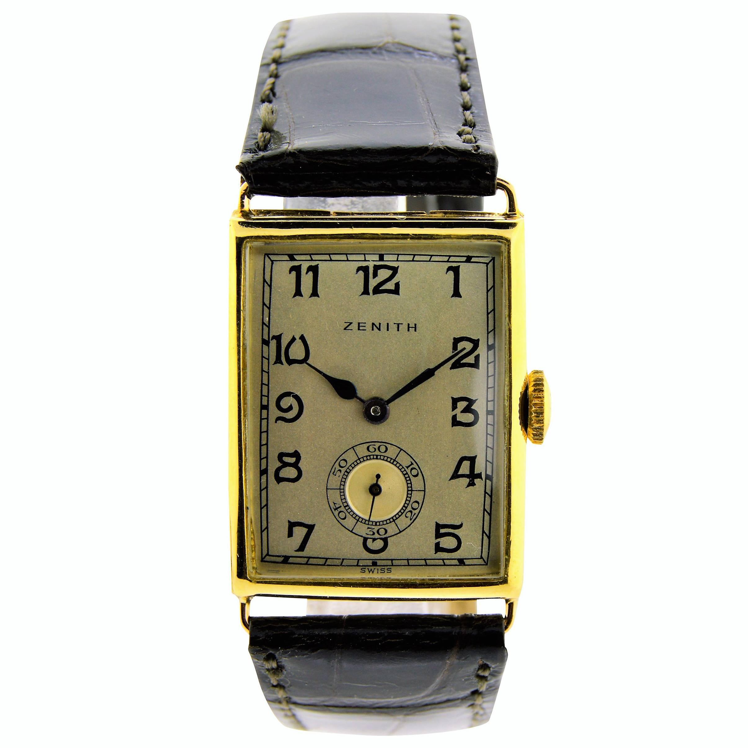 Zenith Gold Wrist Watch 1920's