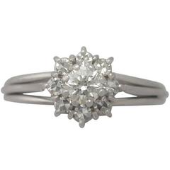 1960s Diamond and White Gold Cluster Ring 12