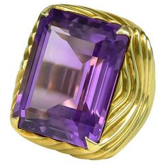 1980s Amethyst Gold Cocktail Ring