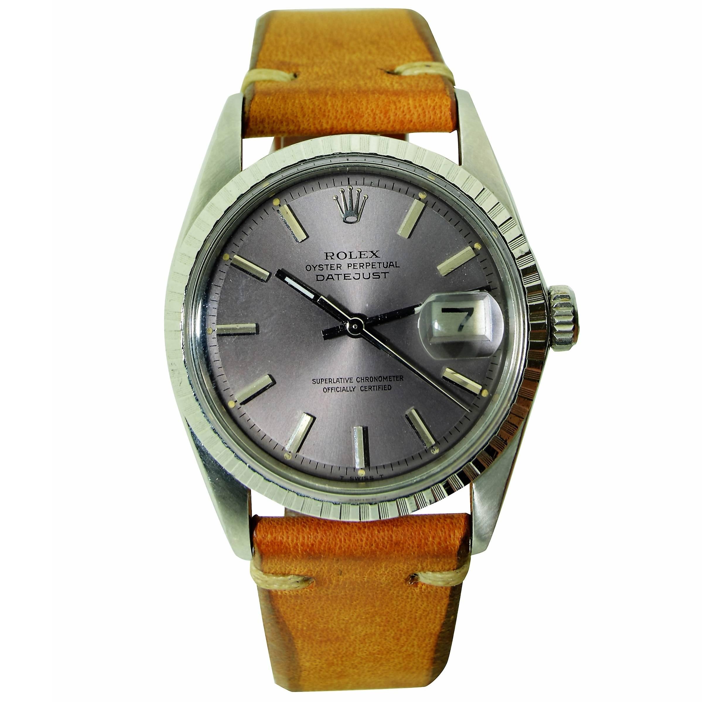 Rolex Stainless Steel Datejust Automatic Wristwatch Model 1601, circa 1970s