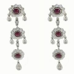 Luise Ruby Diamond Chandelier Earrings 1