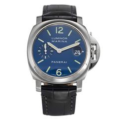 Officine Panerai stainless steel blue dial Marina Automatic Wristwatch