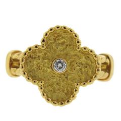 Van Cleef & Arpels Vintage Alhambra Diamond Gold Clover Ring 5