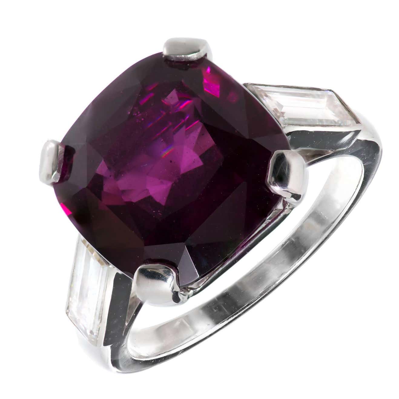 Cartier Pink Purple Pyrope Almandine Garnet Diamond Platinum Cocktail ...