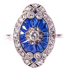 Art Deco Sapphire and Diamond Ring 7