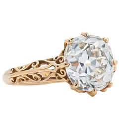 Fred Leighton 4.61 Carat J/VS1 Old Mine Diamond Filigree Engagement Ring