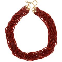 Multi-Strand Tube Coral Necklace 9