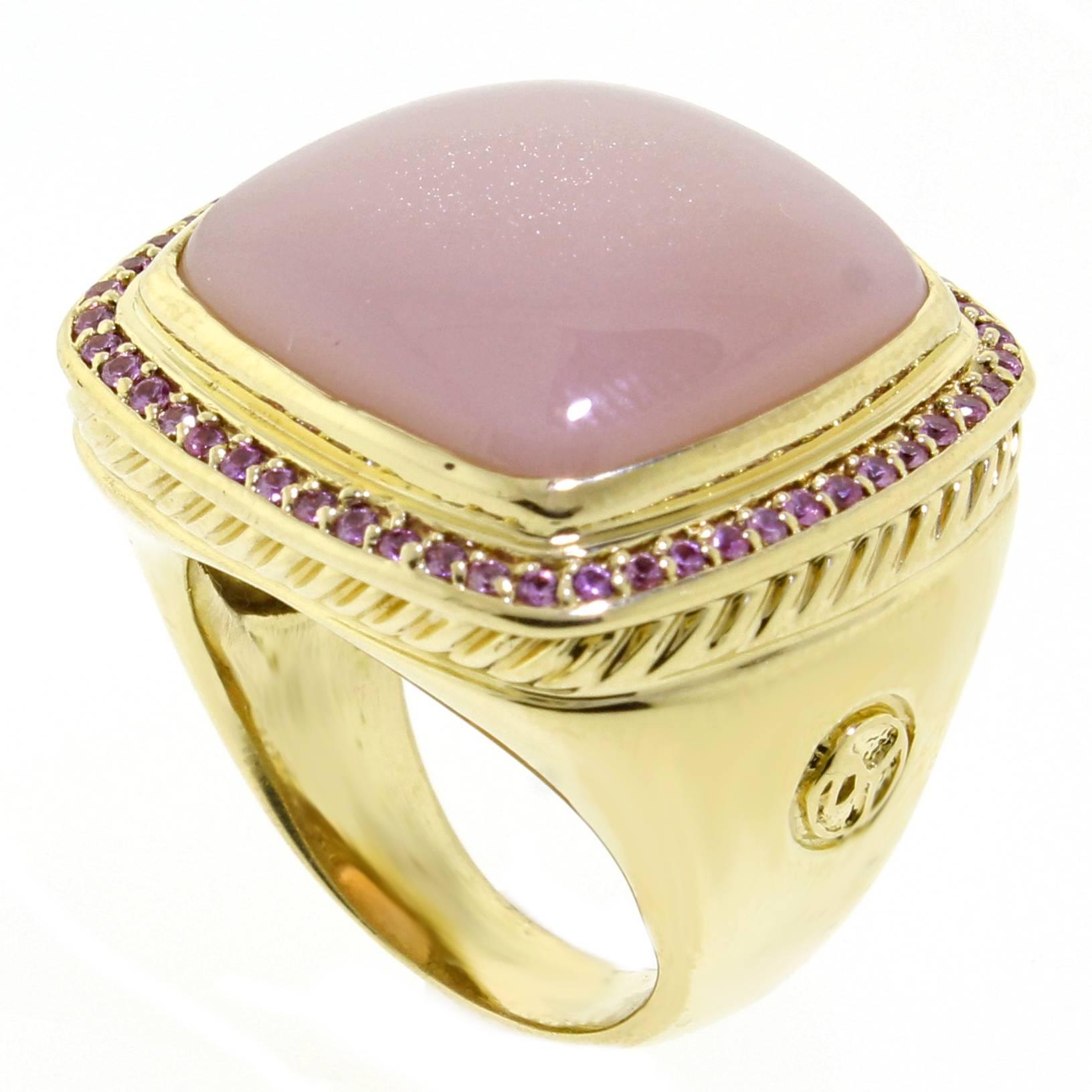 David Yurman Pink Sapphire and Moonstone ring