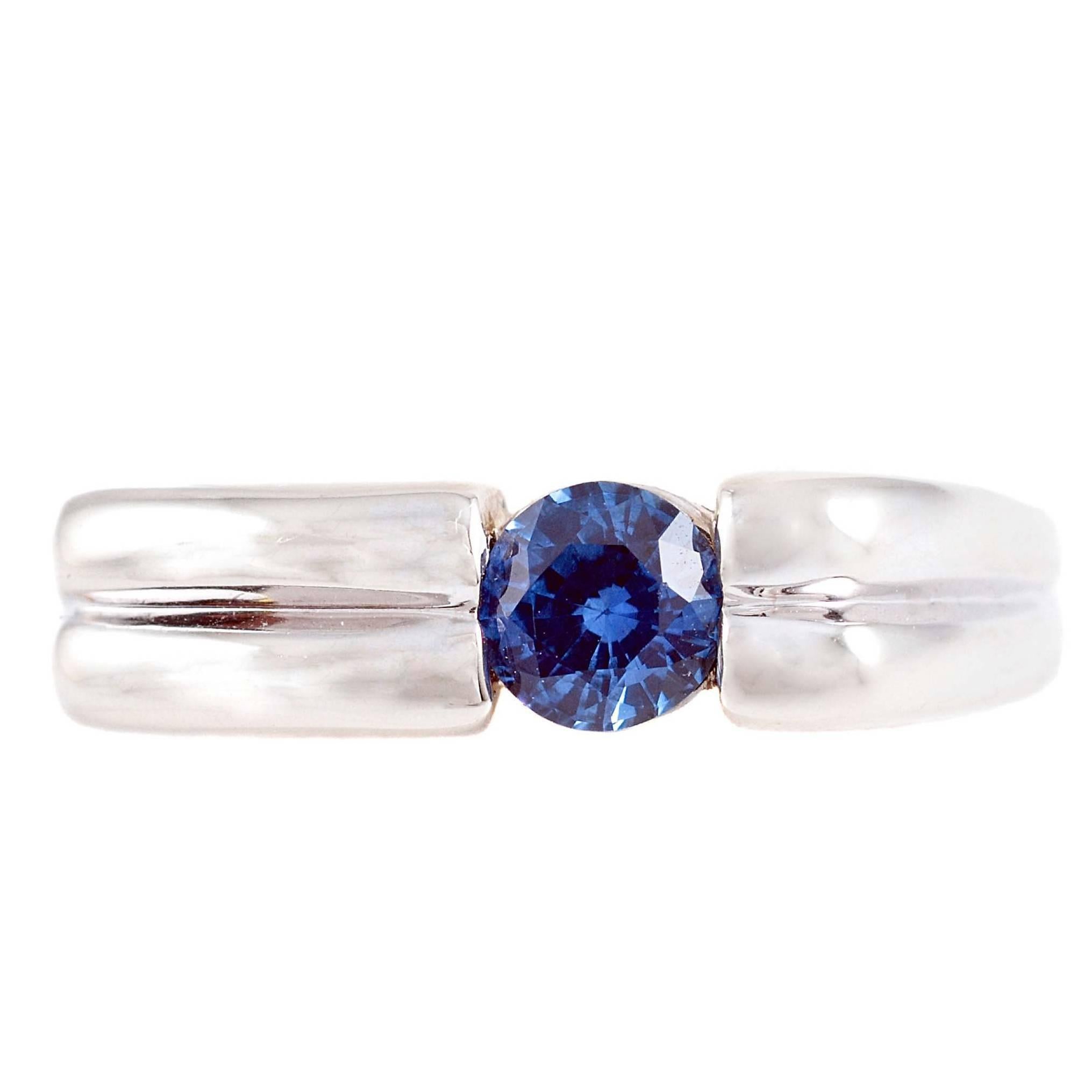 .95 Carat Blue Sapphire Gold Ring