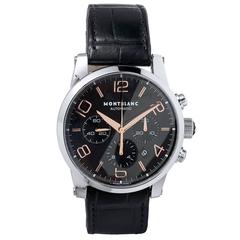 Mont Blanc Stainless Steel Time Walker Collection Automatic Wristwatch