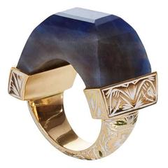 Jade Jagger Never Ending Sapphire Enamel Ring 3