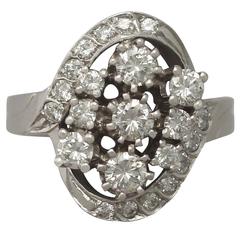 1950s 1.76 Carat Diamond and White Gold Dress Ring 7