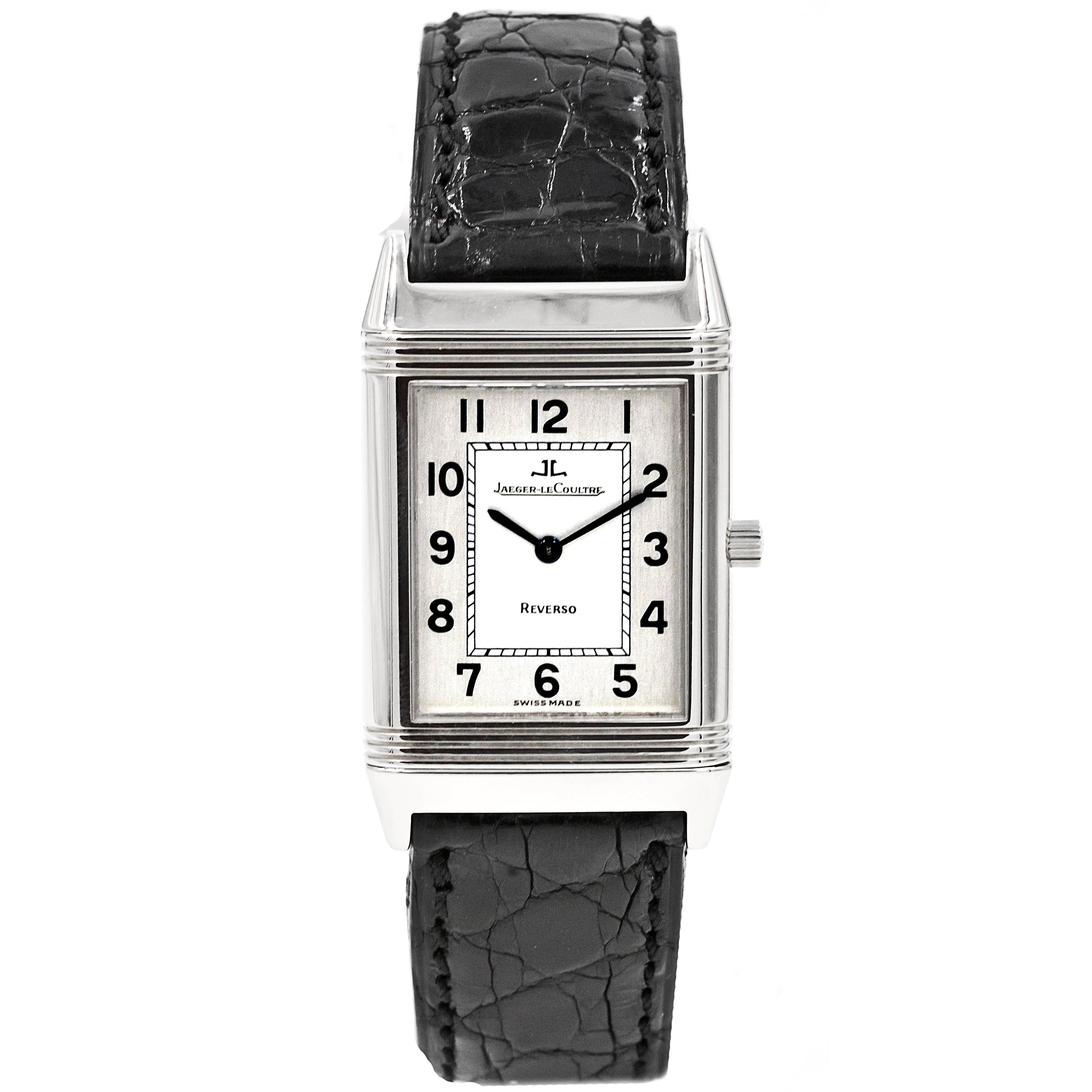 Jaeger LeCoultre Stainless Steel Reverso Classic Manual Wind Wristwatch