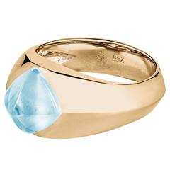 Renesim Sugar Loaf Aquamarine Gold Ring