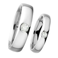 Renesim Brilliant Cut Diamond Platinum Wedding Rings 3