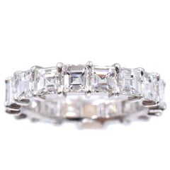 Nally Square Shaped Diamond Platinum Eternity Band Ring