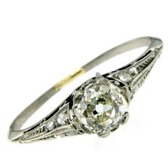 1890 Engagement Diamond Gold Ring