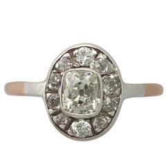 russian gold engagement rings Antique Russian 1900s 1.59 Carat Diamond and 14 Karat Yellow Gold Dress Ring